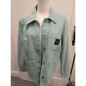 Deus Ex Machina Records Chore Jacket Seafoam Green Cotton Canvas Mens Medium